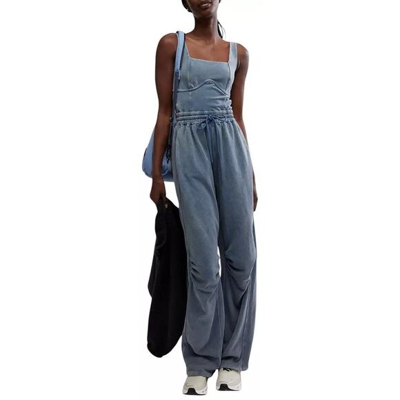 Free People Women's Inbound Tank Onesie - M Blue - Picture 1 of 8